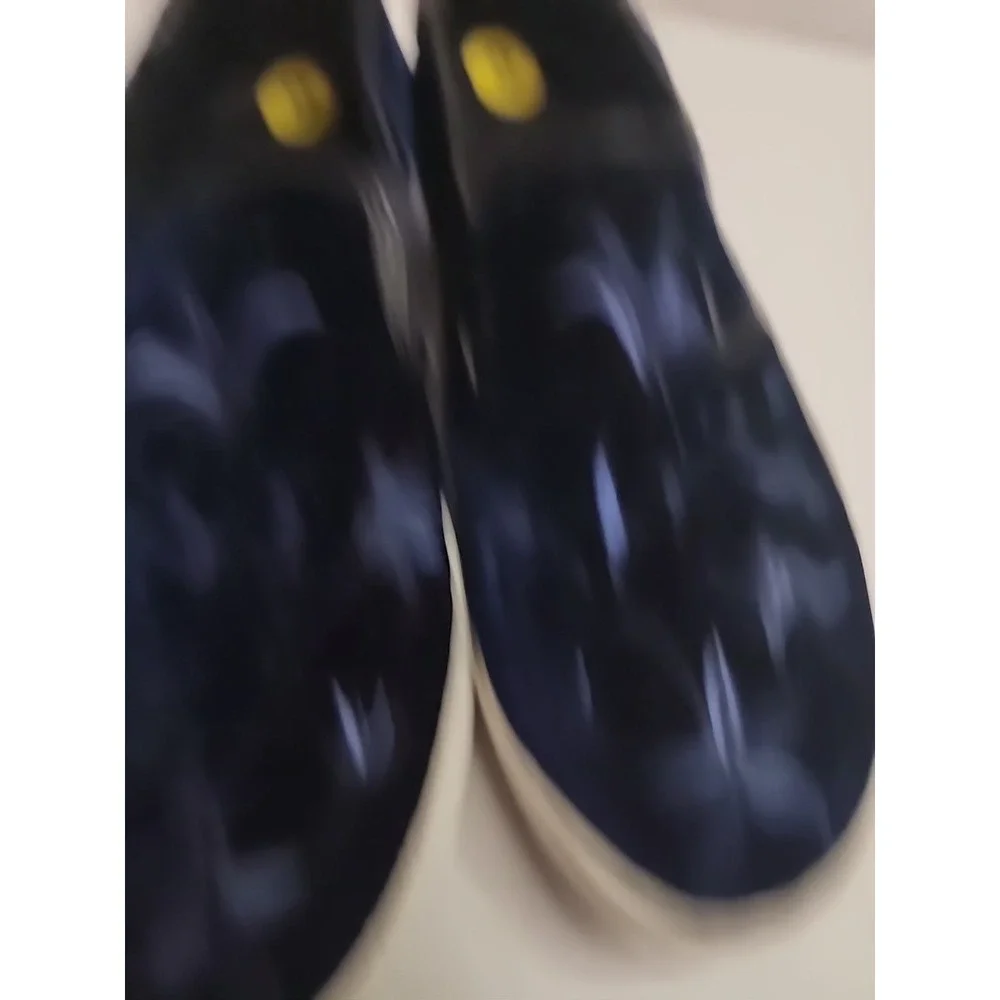 Boho Embroidered Velvet Floral Platform Sneakers Size‎ 9M Blue